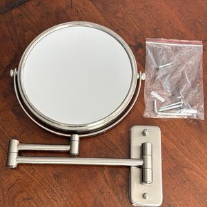 Adjustable Wall-Mounted Vanity Mirror in Silver Finish